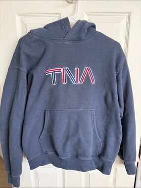 TNA Navy Hoodie with Red & White Trim Logo